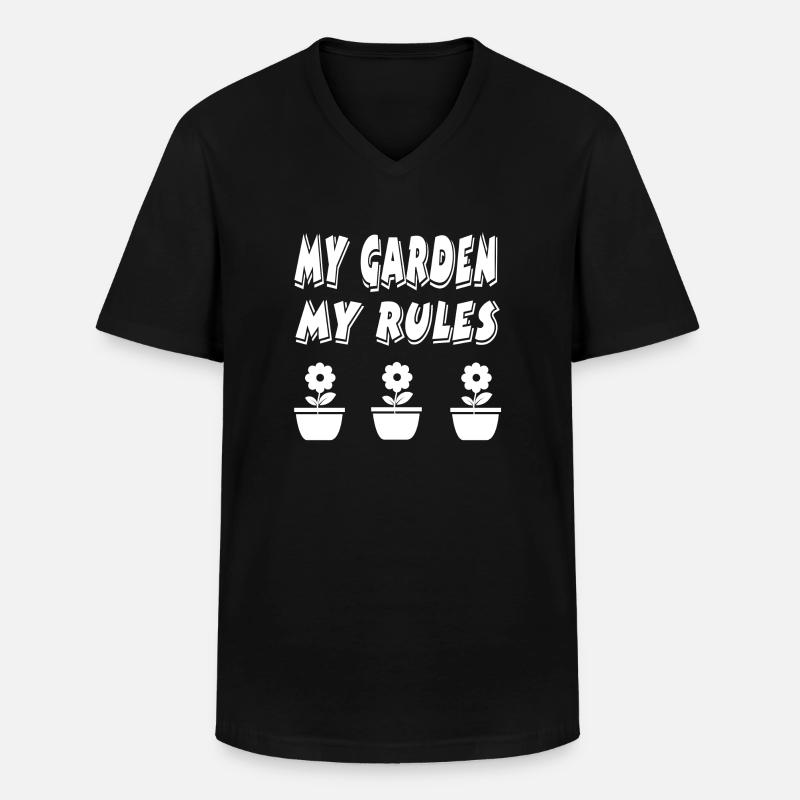 Garten - Männer-T-Shirt mit V-Ausschnitt - Schwarz