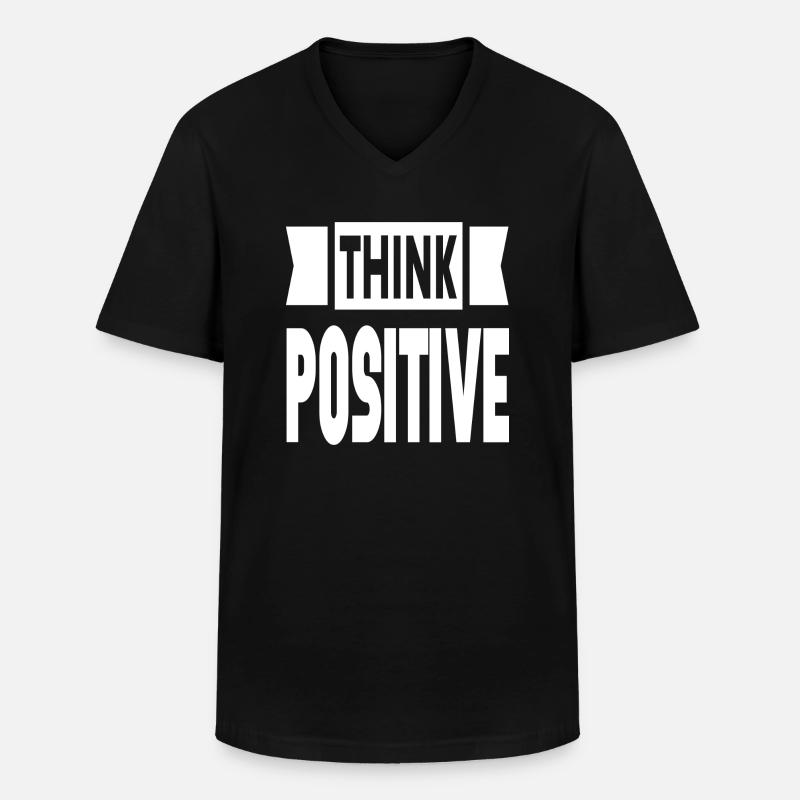 Think Positive - Männer-T-Shirt mit V-Ausschnitt - Schwarz
