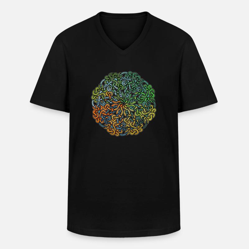 Bifröst Knotwork - Männer-T-Shirt mit V-Ausschnitt - Schwarz