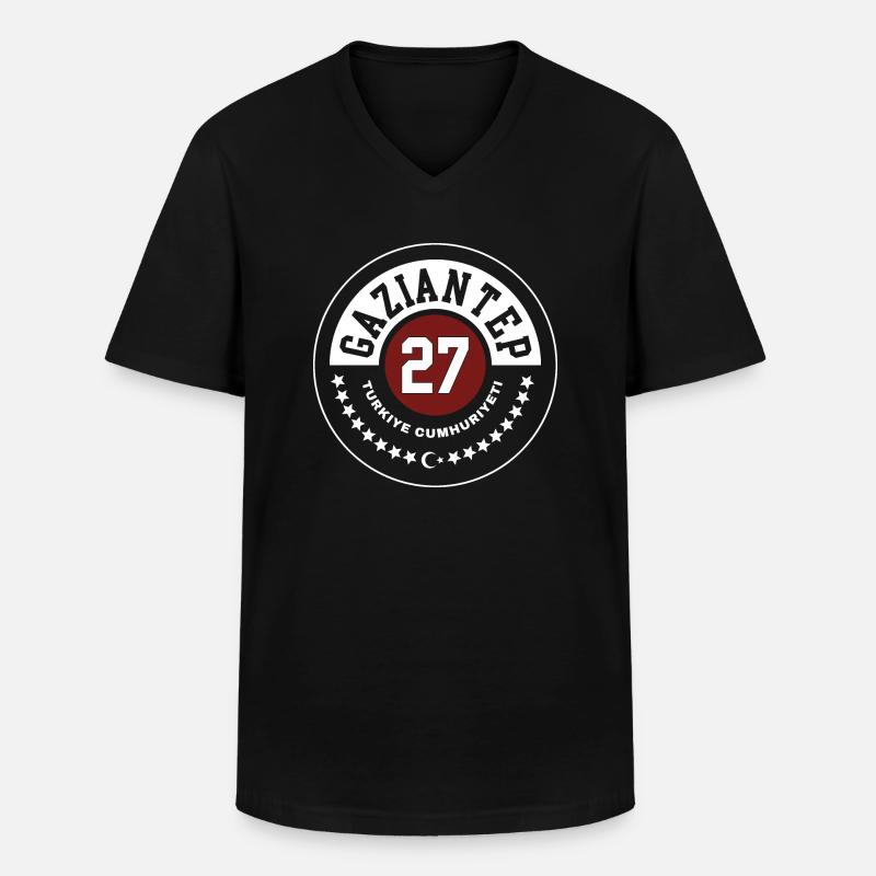 Gaziantep - Männer-T-Shirt mit V-Ausschnitt - Schwarz