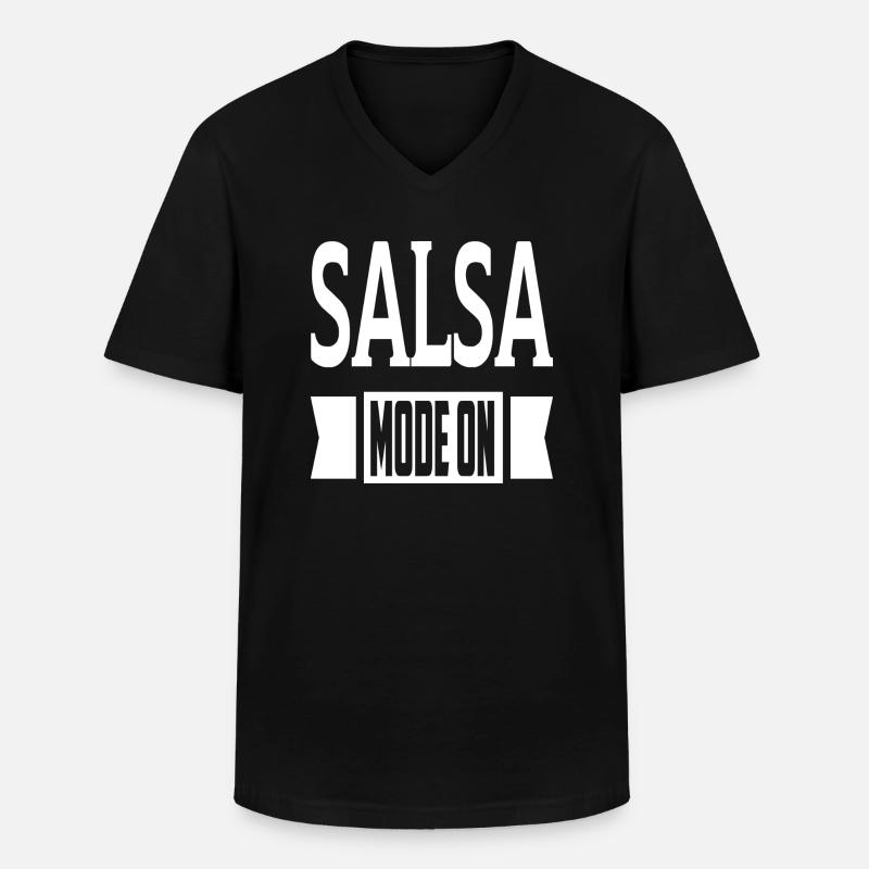 Salsa Mode On - Männer-T-Shirt mit V-Ausschnitt - Schwarz