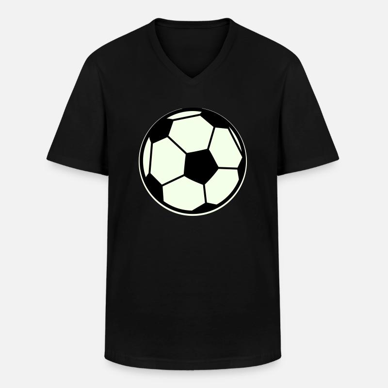 fussball - Männer-T-Shirt mit V-Ausschnitt - Schwarz