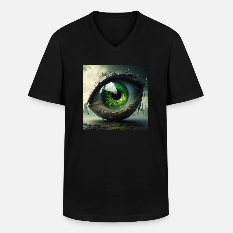 Fantasy Eye Geschenk - Männer-T-Shirt mit V-Ausschnitt - Schwarz