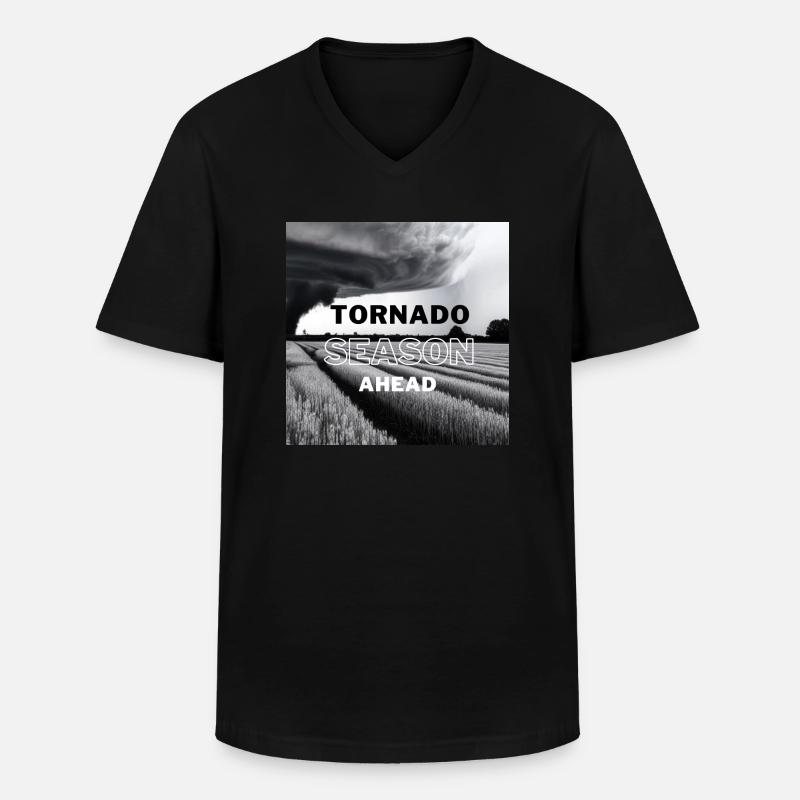 Tornado Saison - Männer-T-Shirt mit V-Ausschnitt - Schwarz