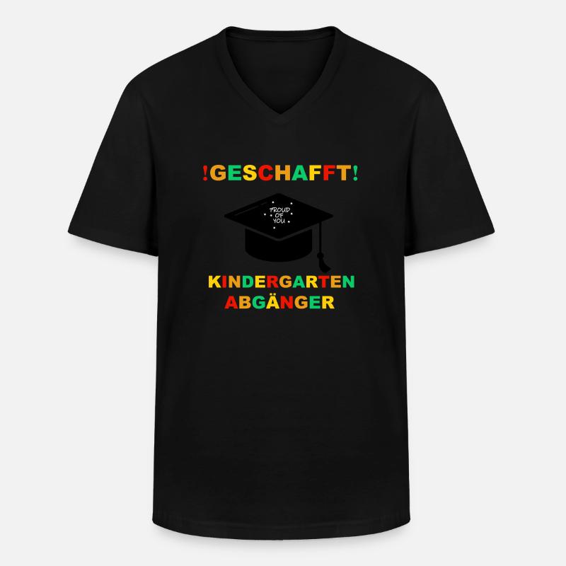 Kindergarten Absolvent Geschafft Einschulung - Männer-T-Shirt mit V-Ausschnitt - Schwarz