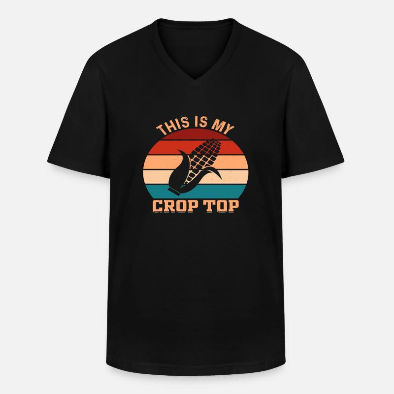 This is my Crop Top - Männer-T-Shirt mit V-Ausschnitt - Schwarz