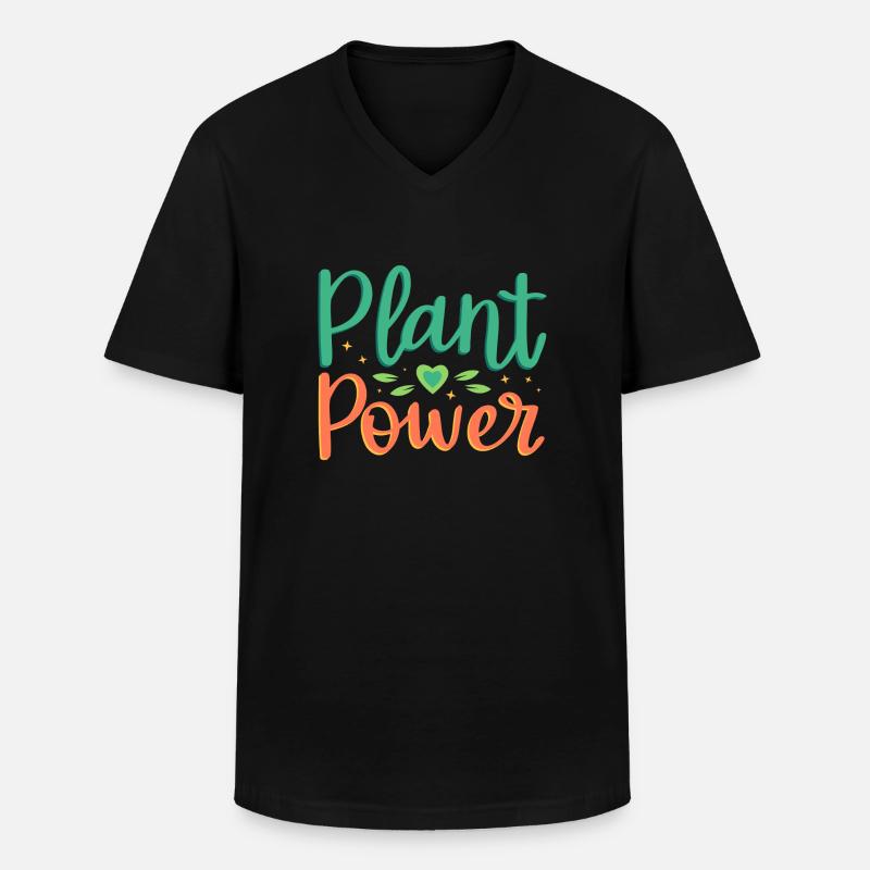 Kraft der Anlagen - Männer-T-Shirt mit V-Ausschnitt - Schwarz