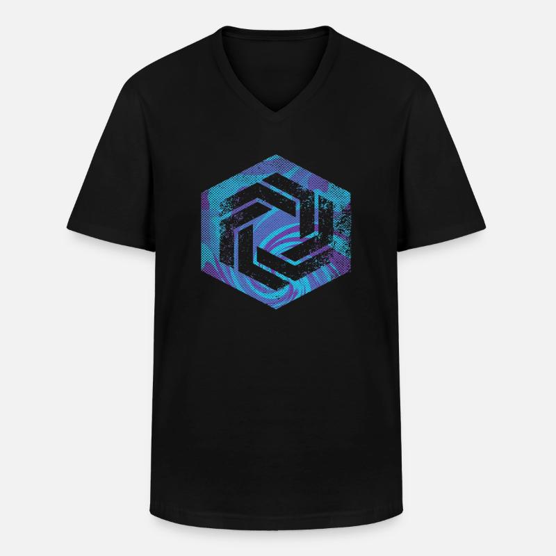 Hexagon-Programmierung Programmierer Codierung geometrisch - Männer-T-Shirt mit V-Ausschnitt - Schwarz