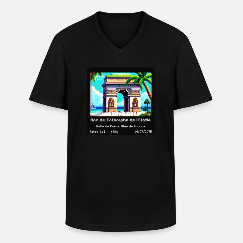 Arc de Triomphe de l'Étoile - Männer-T-Shirt mit V-Ausschnitt - Schwarz