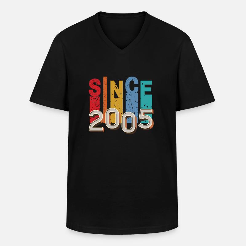 Seit 2005 retro - Männer-T-Shirt mit V-Ausschnitt - Schwarz