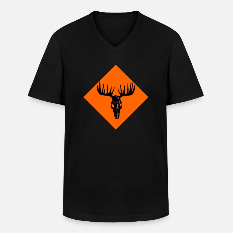 Elch-Schädel - Männer-T-Shirt mit V-Ausschnitt - Schwarz