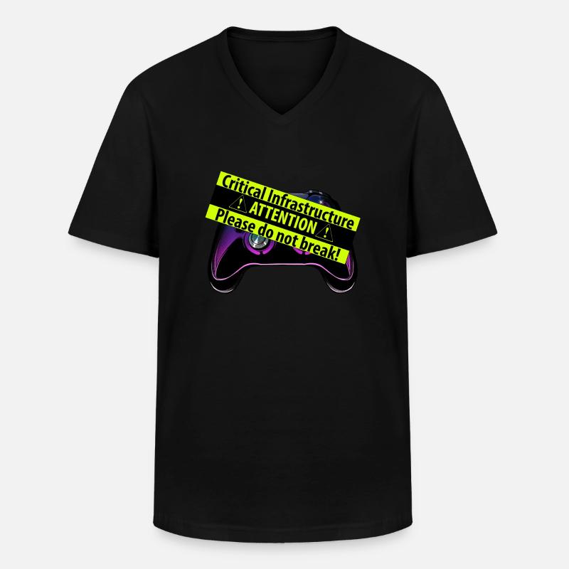 Kritischer Controller - Männer-T-Shirt mit V-Ausschnitt - Schwarz