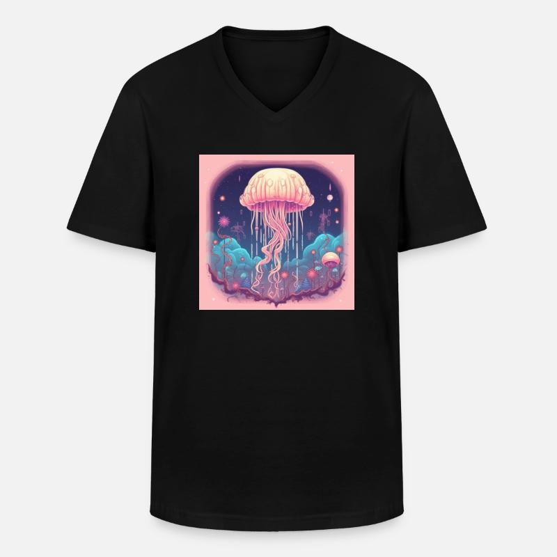 MEDUSE DESIGN KUNST - Männer-T-Shirt mit V-Ausschnitt - Schwarz