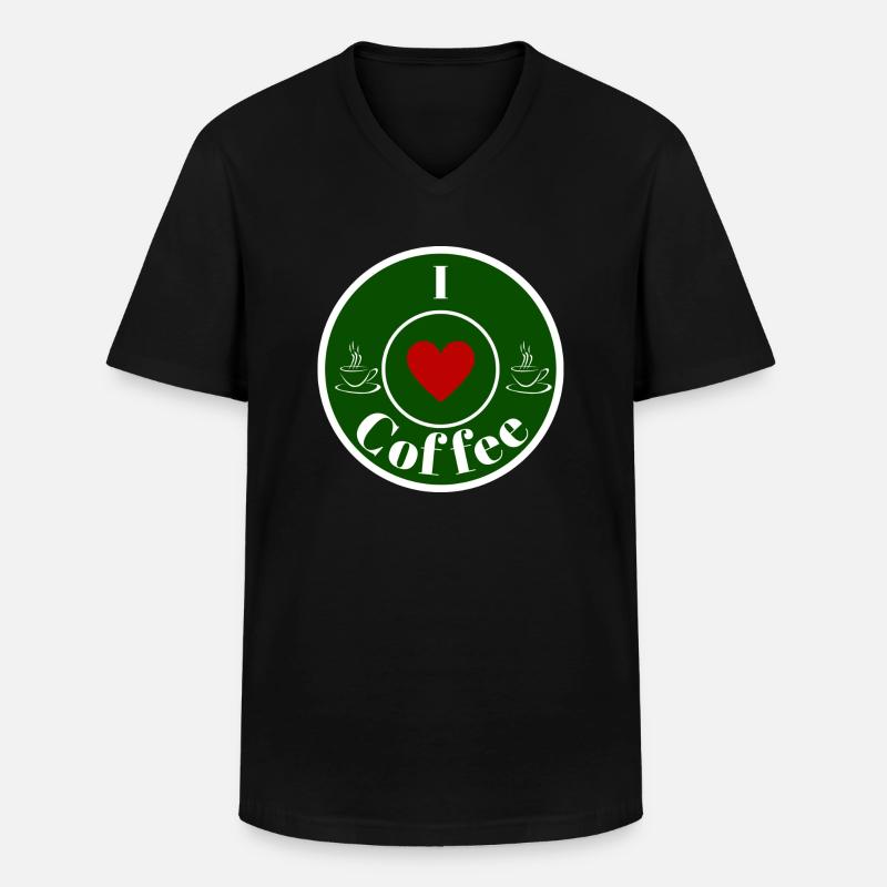 Ich liebe Kaffee - Männer-T-Shirt mit V-Ausschnitt - Schwarz