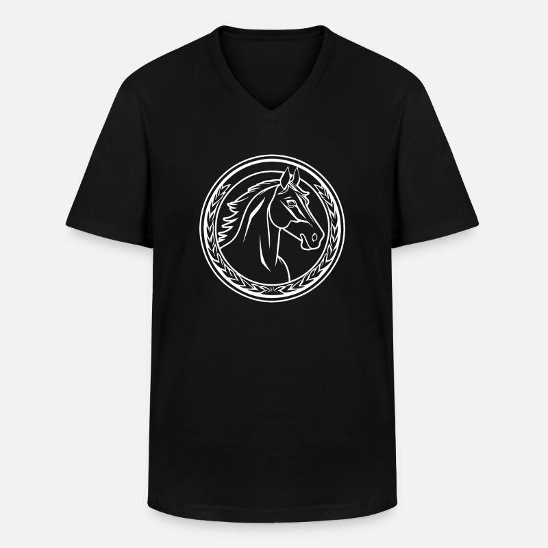 Pferd Pferdekopf Pony - Männer-T-Shirt mit V-Ausschnitt - Schwarz