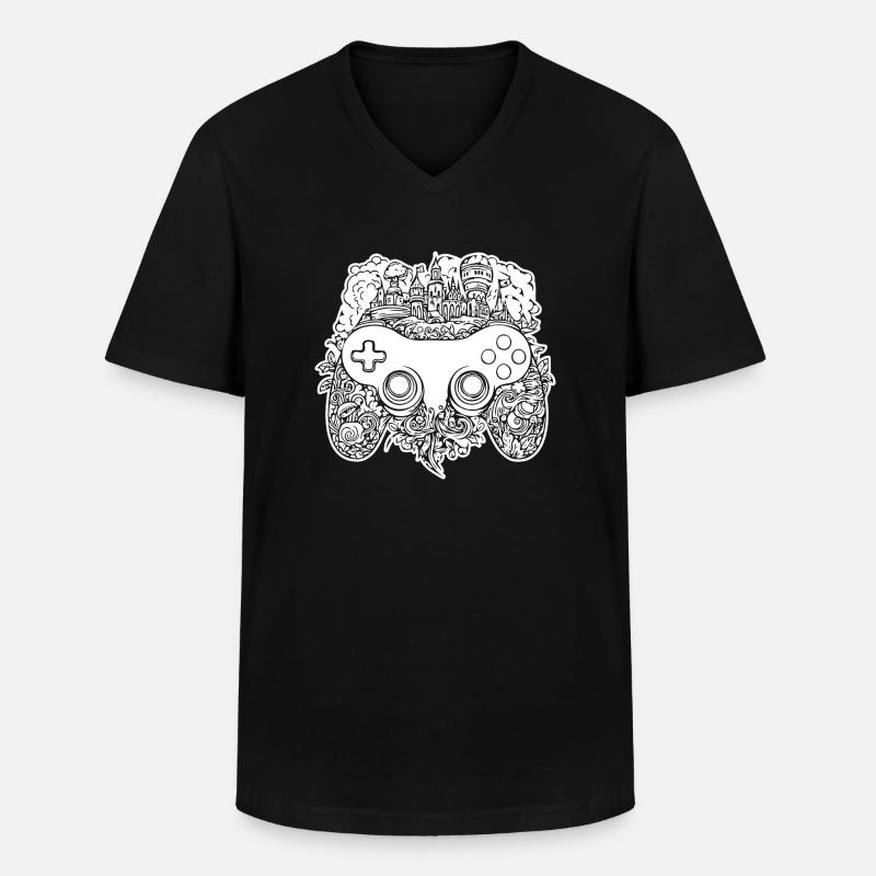 Controller Gaming Videospiele Gamepad - Männer-T-Shirt mit V-Ausschnitt - Schwarz