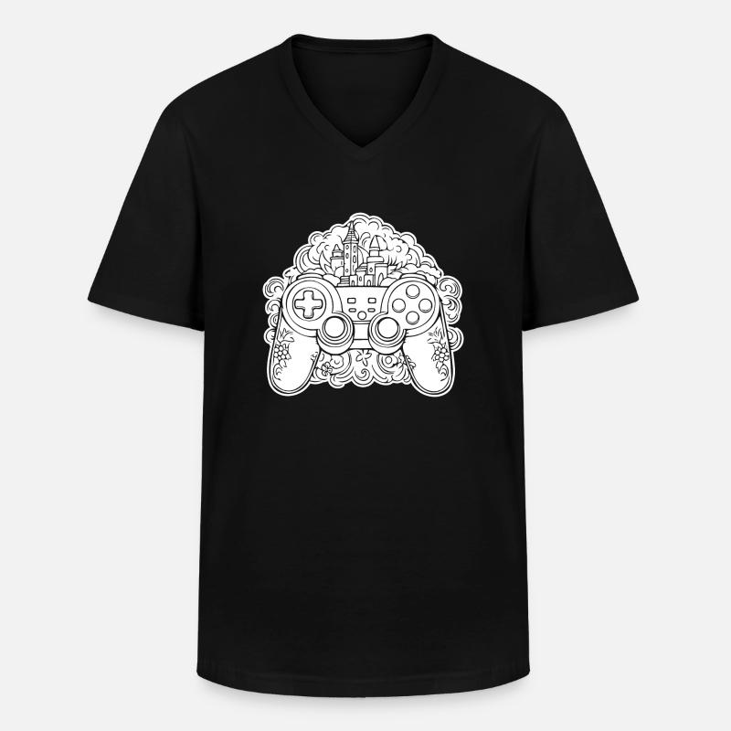 Controller Gaming Videospiele Gamepad - Männer-T-Shirt mit V-Ausschnitt - Schwarz