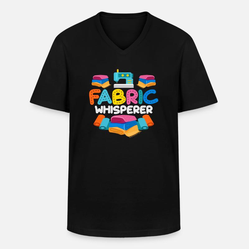Fabric Whisperer Sewing Maschine Crafting - Männer-T-Shirt mit V-Ausschnitt - Schwarz