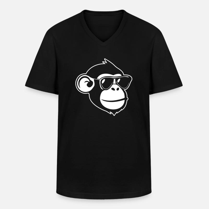 Monkey Monkey Monkey Face Jungle - Men's V-Neck T-Shirt - black