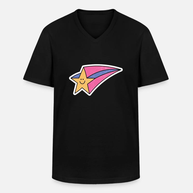 Retro Sternschnuppe - Männer-T-Shirt mit V-Ausschnitt - Schwarz