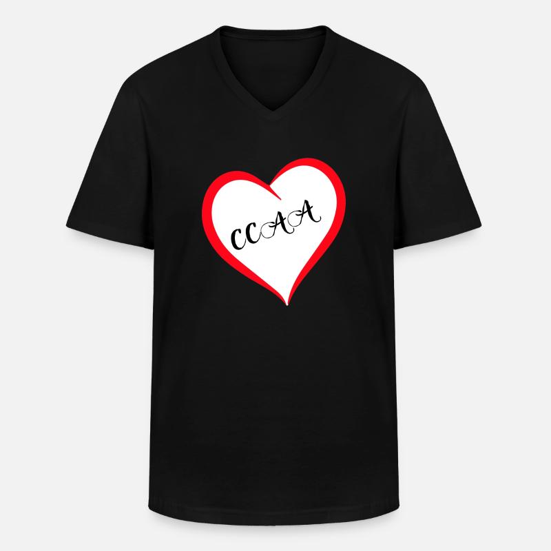 CCAA - Männer-T-Shirt mit V-Ausschnitt - Schwarz