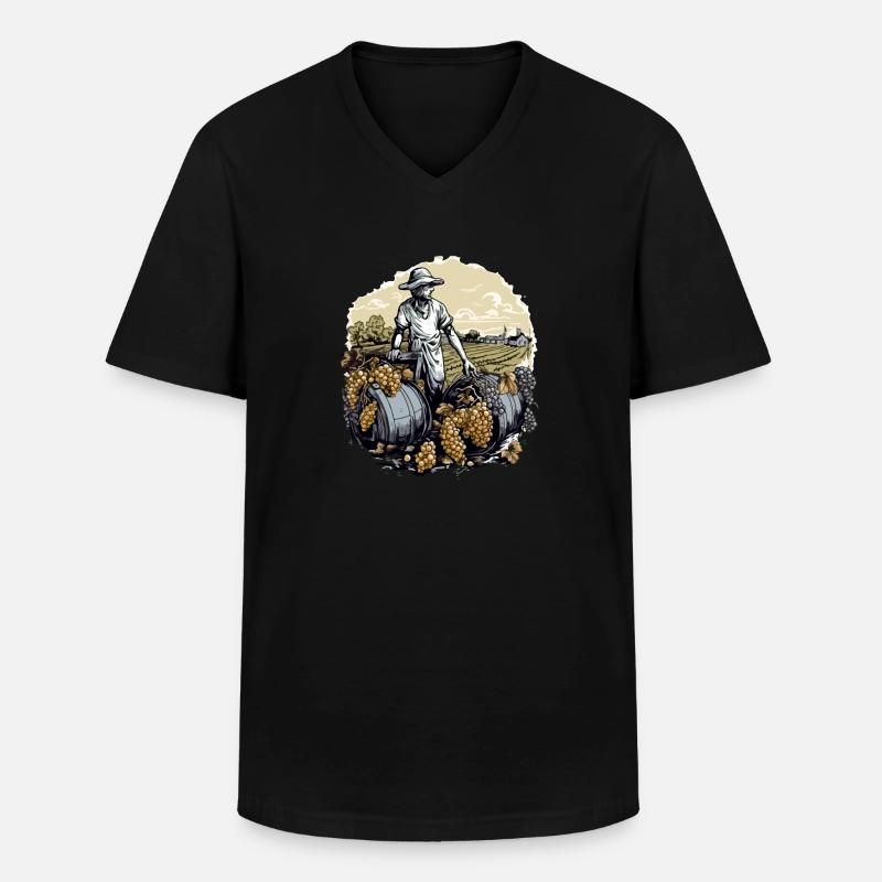 Die altmodische Ernte - Männer-T-Shirt mit V-Ausschnitt - Schwarz