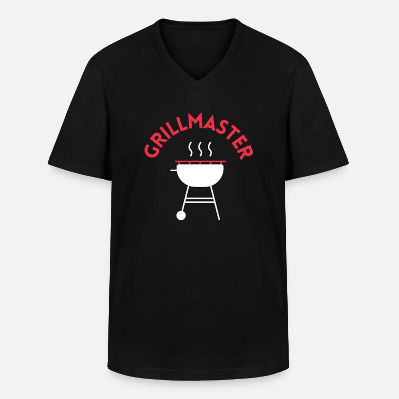 Grillmaster - Männer-T-Shirt mit V-Ausschnitt - Schwarz