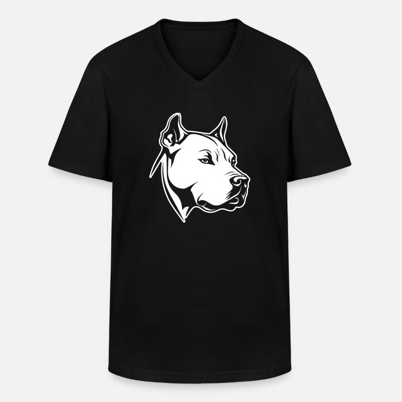 Pitbull - Männer-T-Shirt mit V-Ausschnitt - Schwarz