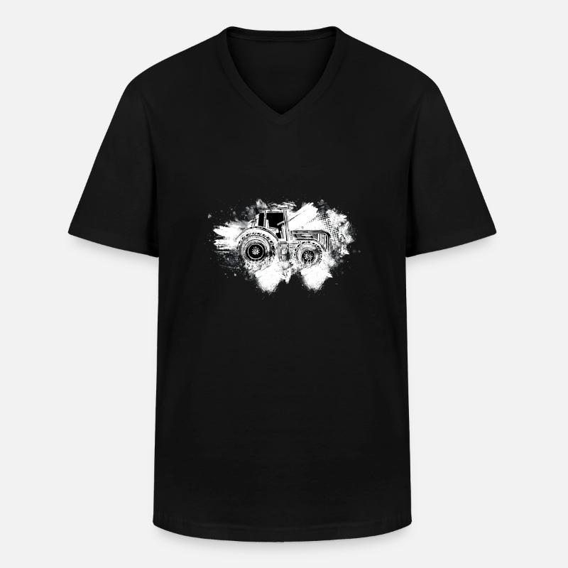 Traktor Bauer Humor - Männer-T-Shirt mit V-Ausschnitt - Schwarz