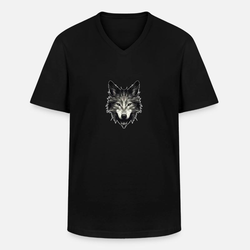 Wolf Böser Wolf - Männer-T-Shirt mit V-Ausschnitt - Schwarz