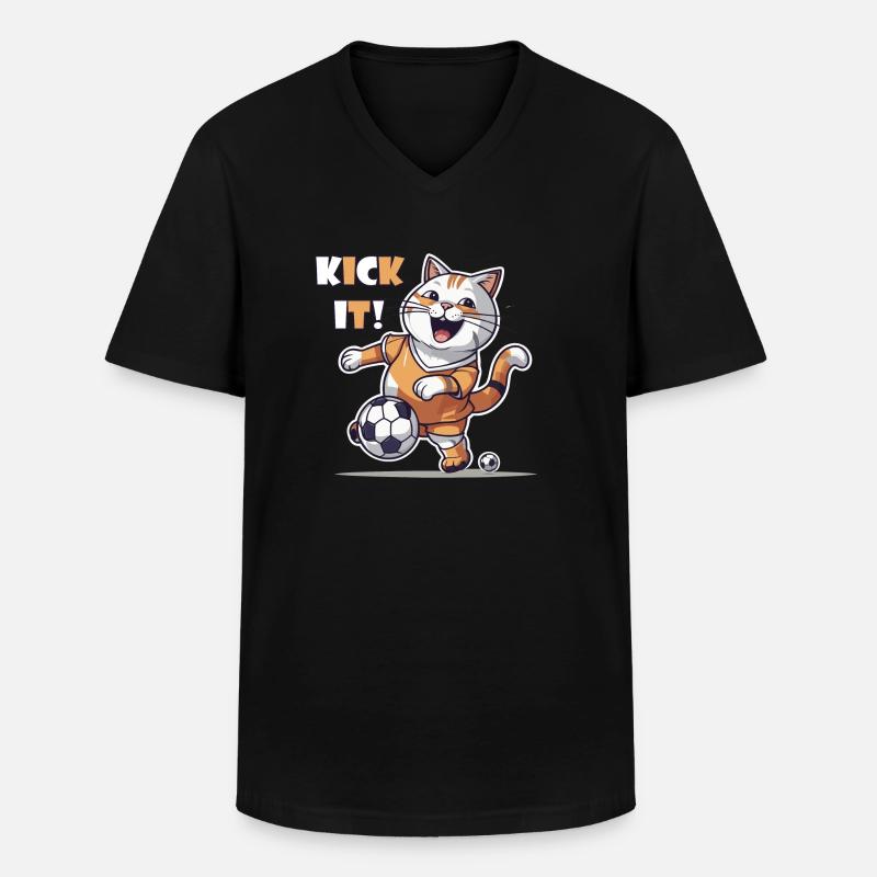 Kick it! - Männer-T-Shirt mit V-Ausschnitt - Schwarz