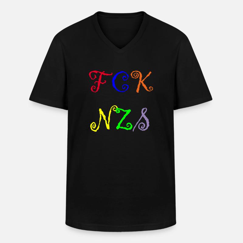 FCK NZS - Männer-T-Shirt mit V-Ausschnitt - Schwarz