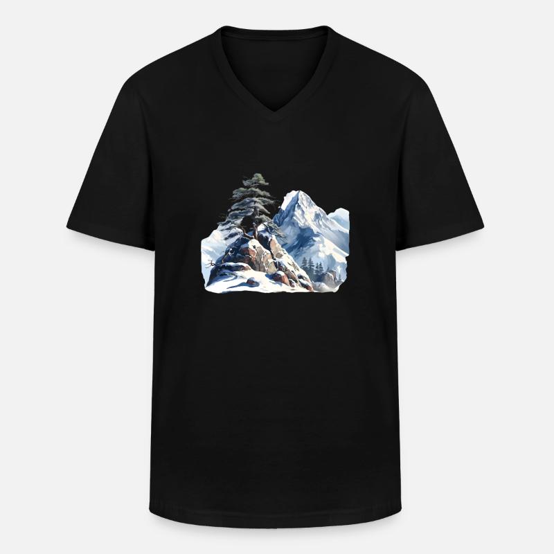 Am Rande der Baumgrenze - Männer-T-Shirt mit V-Ausschnitt - Schwarz