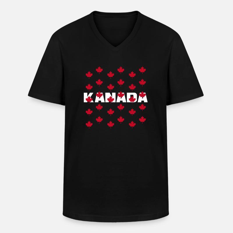 kanada - Männer-T-Shirt mit V-Ausschnitt - Schwarz