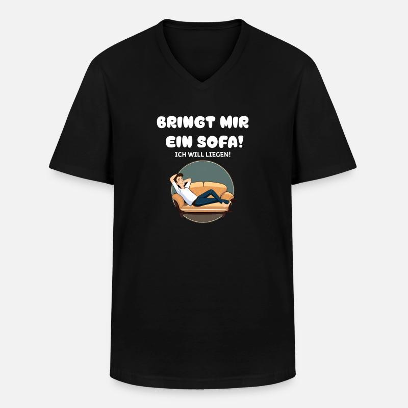 Sofa - Männer-T-Shirt mit V-Ausschnitt - Schwarz