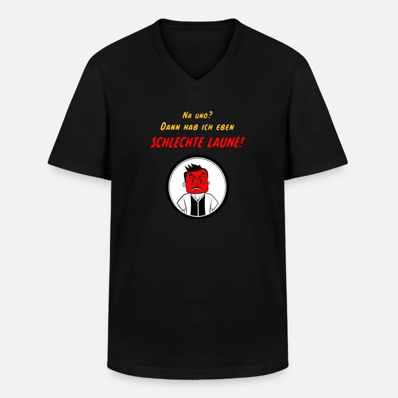Schlechte Laune - Männer-T-Shirt mit V-Ausschnitt - Schwarz