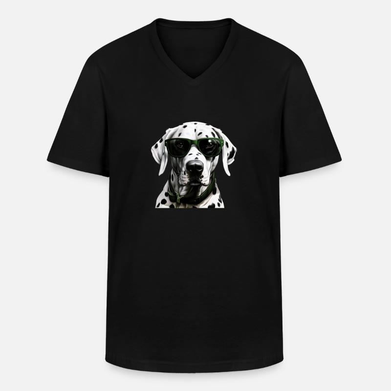 Dalmatiner Cool - Dalmatiner Hund - Männer-T-Shirt mit V-Ausschnitt - Schwarz