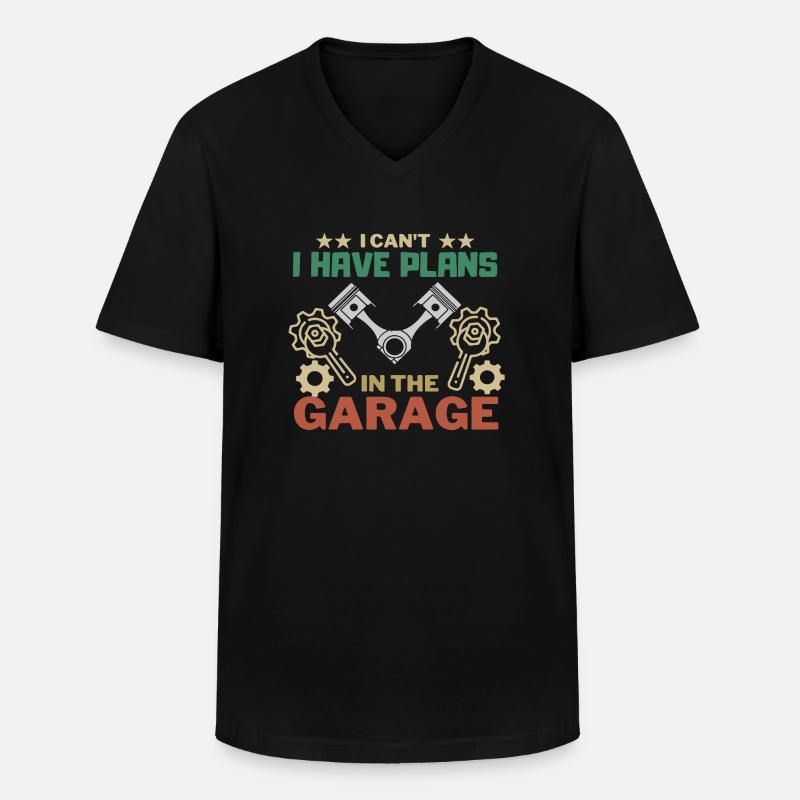Non posso, ho dei piani in garage - Maglietta da uomo classica con scollo a V - nero
