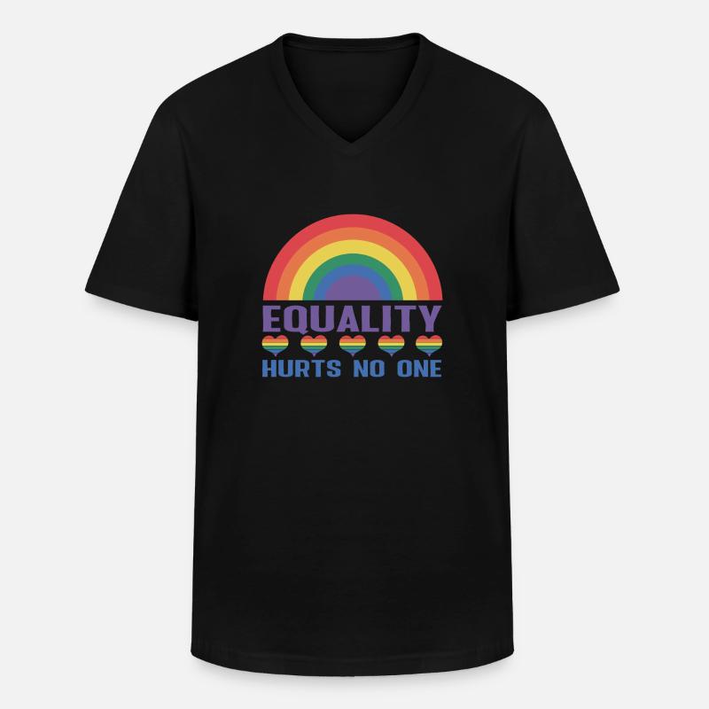 Equality hurts no one - Männer-T-Shirt mit V-Ausschnitt - Schwarz