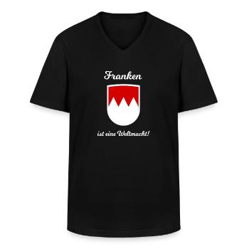 The team from Franconia - Men's V-Neck T-Shirt - black - Front - AI Model Male 178 dark (178cm)