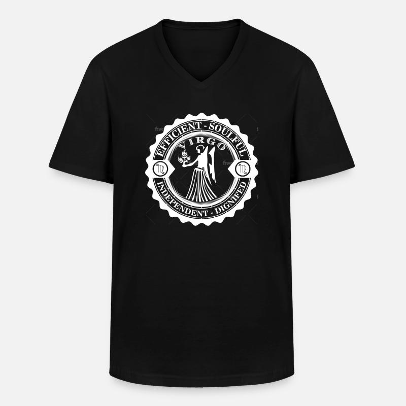 Jungfrau - Männer-T-Shirt mit V-Ausschnitt - Schwarz