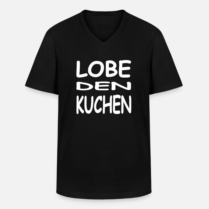 Kuchen - Männer-T-Shirt mit V-Ausschnitt - Schwarz