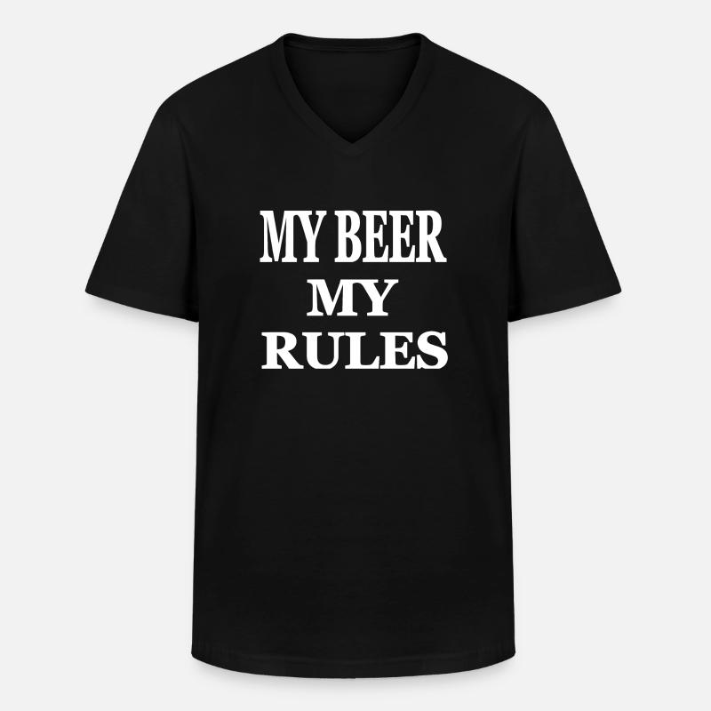 Bier - Männer-T-Shirt mit V-Ausschnitt - Schwarz