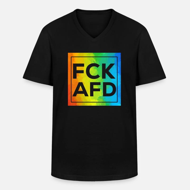 Fck AFD Cutout mit Rahmen - Männer-T-Shirt mit V-Ausschnitt - Schwarz
