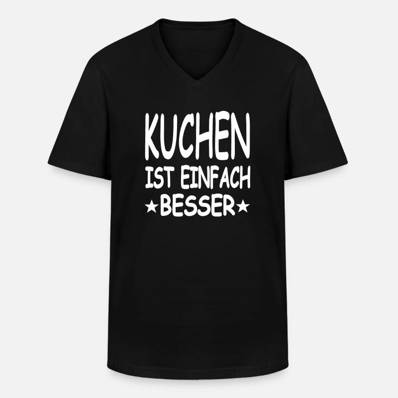 Kuchen - Männer-T-Shirt mit V-Ausschnitt - Schwarz