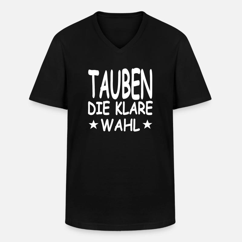 Tauben - Männer-T-Shirt mit V-Ausschnitt - Schwarz