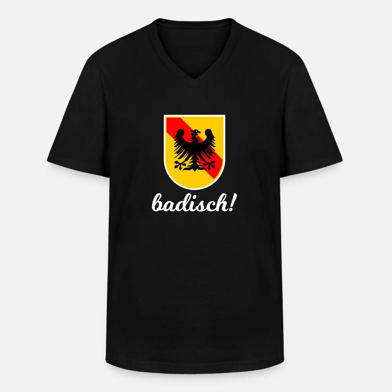 Badisch ist ein Gefühl - Männer-T-Shirt mit V-Ausschnitt - Schwarz