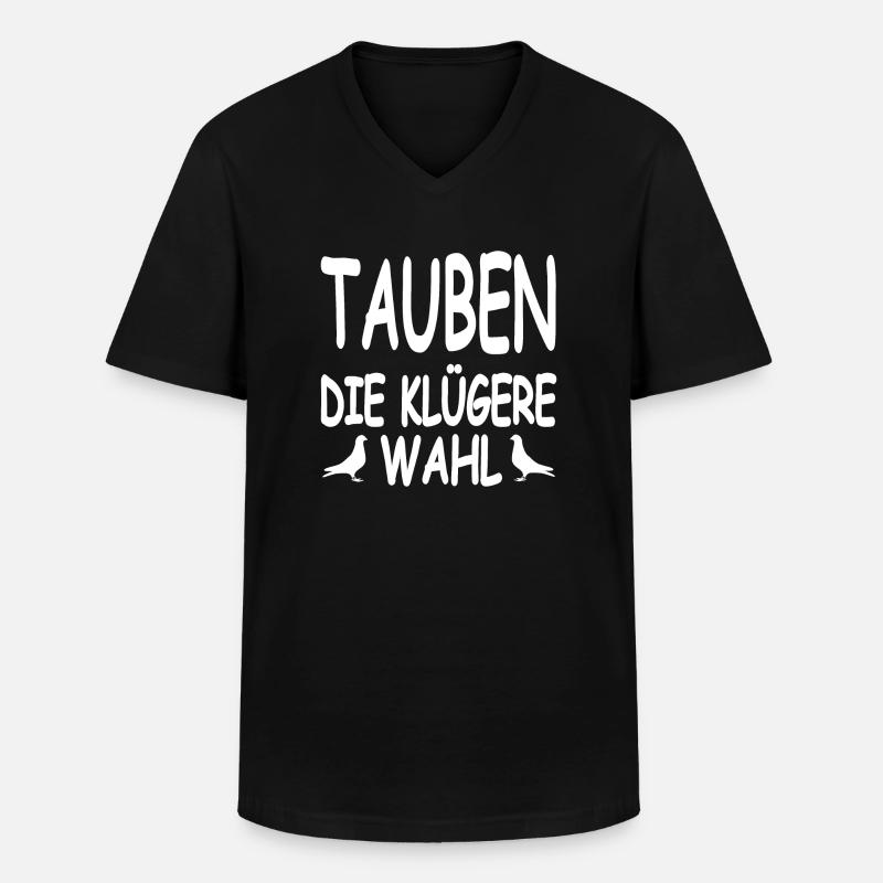 Tauben - Männer-T-Shirt mit V-Ausschnitt - Schwarz