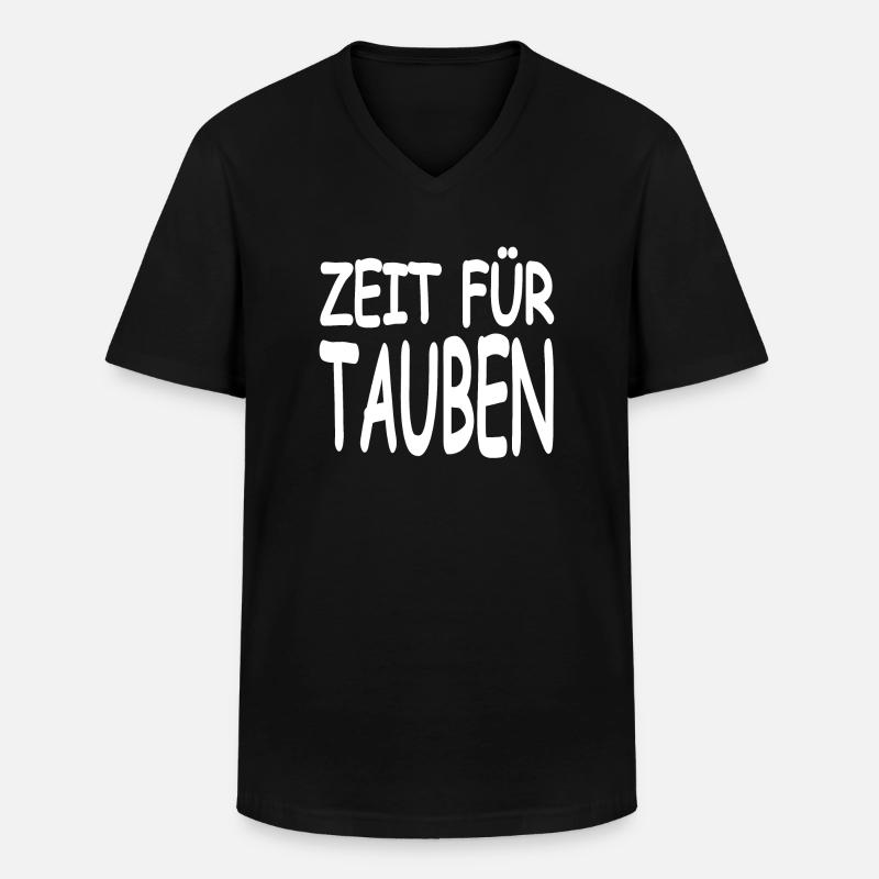Tauben - Männer-T-Shirt mit V-Ausschnitt - Schwarz