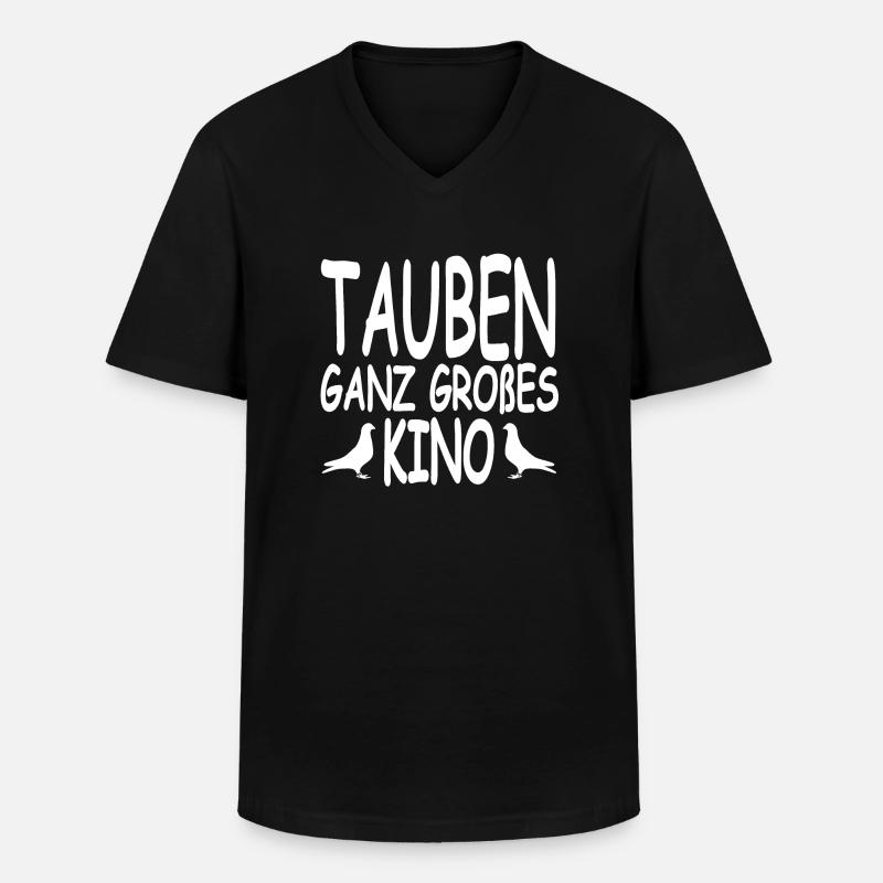 Tauben - Männer-T-Shirt mit V-Ausschnitt - Schwarz